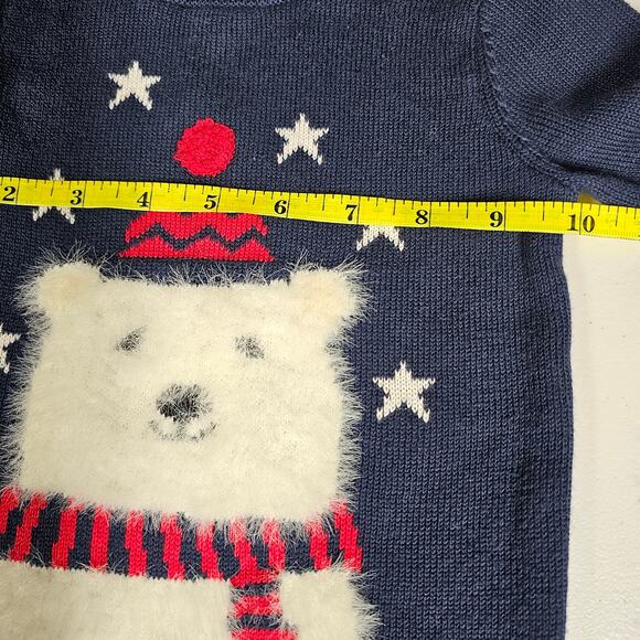 H&M Infant's Navy Pullover Sweater with White Fuzzy Polar Bear NWT 6-9 months - Picture 7 of 8